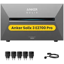 Anker SOLIX Solarbank 3 E2700 Pro: Intelligenter Batteriespeicher für Balkonkraftwerk - Powerstations mit 2,7 kWh Kapazität und 3600 W Eingangsleistung. Modular erweiterbar auf 16 kWh für optimale Energieversorgung.