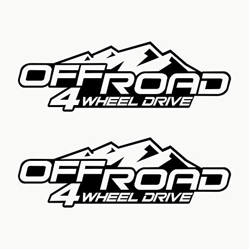 Autodomy 4x4 Off Road Allrad 4 Wheel Drive Aufkleber 2 Stück | 4x4 Aufkleber für Auto 20x6,5 cm | Sticker Auto Tuning Widerstandsfähig gegen Regen und Sonne (Schwarz)