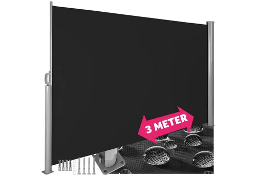 tectake Seitenarmmarkise in schwarz von tectake