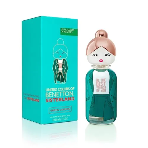 United Colors of Benetton - Sisterland Green Jasmine, Eau de Toilette Spray für Frauen - Eau de Toilette für Damen mit blumig-fruchtigem Duft, der Vitalität und Frische ausstrahlt. Erleben Sie die harmonische Kombination aus Mandarine, Jasmin und sinnlicher Vanille.