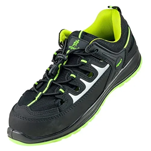 Arbeitssandale Arbeitsschuhe Sicherheitssandale Urgent 313 S1 Sicherheitsschuhe Sommersandale Herrenschuhe (KG) (Numeric_42), Schwarz Grün
