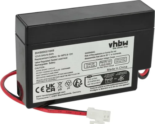 vhbw Akku Ersatz für MP0.8-12H (800mAh, 12V, AGM, JST Stecker) 6x Zellen