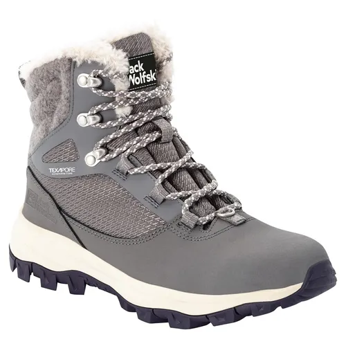 Jack Wolfskin Winterschuhe Everquest High Texapore - Damen, grau, Größe 39,5 - Wanderschuhe mit hervorragendem Grip auf nassen und eisigen Böden. Isoliert bis -30 °C für warme Füße, wasserdicht dank TEXAPORE-Membran und ideal für Outdoor-Abenteuer.