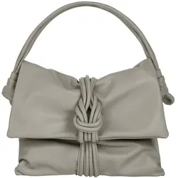 Samantha Look Handtasche Damen 022168 grau - Italienische Lederhandtasche im Clean Chic, mit dekorativem Kreuzknoten und viel Platz für Smartphone, Portemonnaie und mehr. Ideal für jeden Anlass!