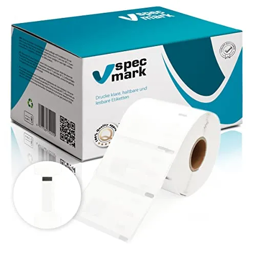 specmark Kunststoff-Etiketten kompatibel mit DYMO S0722360 11mm x 54mm 1500 Stück kompatibel zu allen Etikettendruckern LabelWriter 450, 4XL, Seiko-SLP, Weiß Ettiket, Schwarzer Schrift