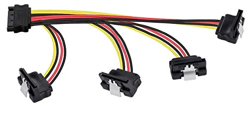POPPSTAR SATA Stromkabel Adapter (vierfach 14-25cm) (Sata Kabel Stromadapter 1x Stecker (m) auf 4x Buchse (w) gewinkelt)