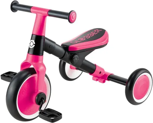 GLOBBER LEARNING TRIKE 2in1, fuchsia pink - Dreirad und Laufrad in einem, für Kinder bis 20 kg. Einfacher Umbau, ergonomische Sicherheitsgriffe und höhenverstellbarer Sattel sorgen für sicheren Fahrspaß.