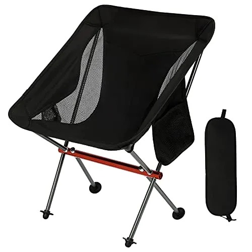 SHALLWE Ultraleichter Campingstuhl - Klappstuhl aus robustem Luftfahrt-Aluminium, bis 136 kg belastbar, ideal für Camping, Grillen und Wandern, kompakt und leicht für einfache Mitnahme