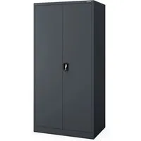 JAN NOWAK Metallschrank D600 für Büro und Werkstatt – Anthrazit 185 x 90 x 60 cm - Praktischer Metallschrank für die strukturierte Aufbewahrung von Dokumenten und Materialien. Mit vier höhenverstellbaren Einlegeböden und sicherem Dreipunkt-Schloss für einen organisierten und geschützten Arbeitsbereich.