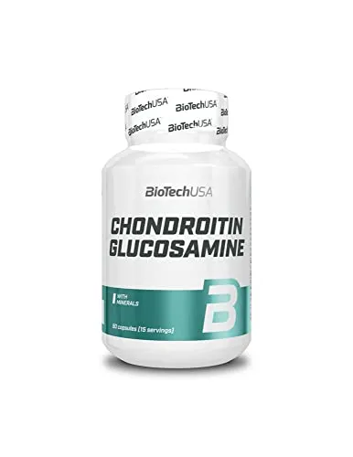 BioTechUSA Chondroitin Glucosamine | Kombination von Chondroitin und Glucosamin | mit Calcium und Magnesium, 60 Kapseln