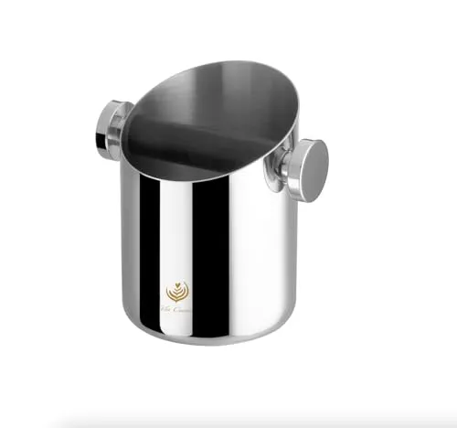 VIA CREMA Edelstahl Abklopfbehälter für Siebträger. Espresso Knock Box (Stainless Steel 10.5 cm)