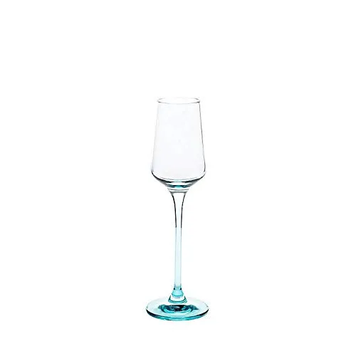 CRISTALICA Likörglas Likörkelch Charisma Schnapsglas Aperatif 100ml klar mit blauem Stiel