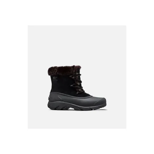 Sorel SNOW ANGEL Schneestiefel für Damen, Schwarz (Black), 36 EU - Wanderschuhe mit warmem Naturkautschukfutter und robustem Wildleder-Obermaterial, ideal für kalte Wintertage und Outdoor-Abenteuer.