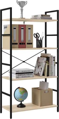 Woltu Standregal, 1-tlg., mit 4 Ebenen, 60x116x28 cm, Küchenregal stehend, Metall Holzwerkstoff