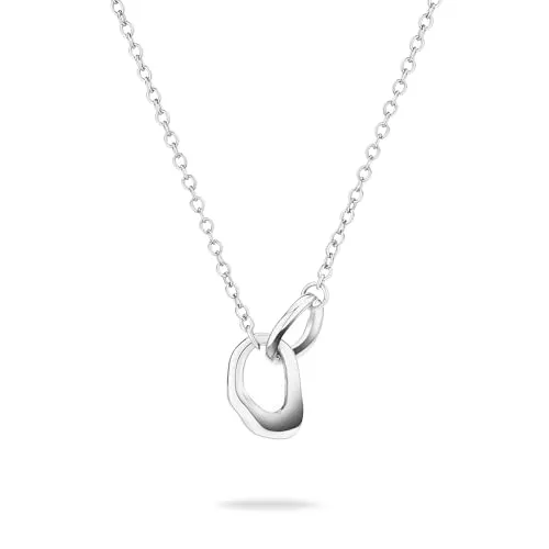 Tamaris Halskette TJ-0615-N-45 aus Edelstahl - Kette für Damen mit organischen Anhängern, aus hochwertigem, poliertem Edelstahl, 45 cm lang und ideal als stilvolles Geschenk verpackt in einem original Tamaris Stoffbeutel.