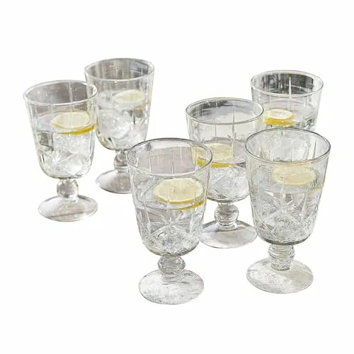 LOBERON Glas 6er Set Mirathor - Handgeschliffene Trinkgefäße - Wassergläser mit großzügiger Füllmenge, mundgeblasen und spülmaschinenfest. Ideal für stilvolle Tischaccessoires und langlebige Nutzung.