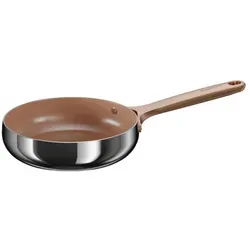 BergHOFF Home Bratpfanne Ø 20 cm Edelstahl mit keramischer Antihaftbeschichtung, und PTFE frei, für alle Herdarten, spülmaschinenfest, Warm Blush - Grau