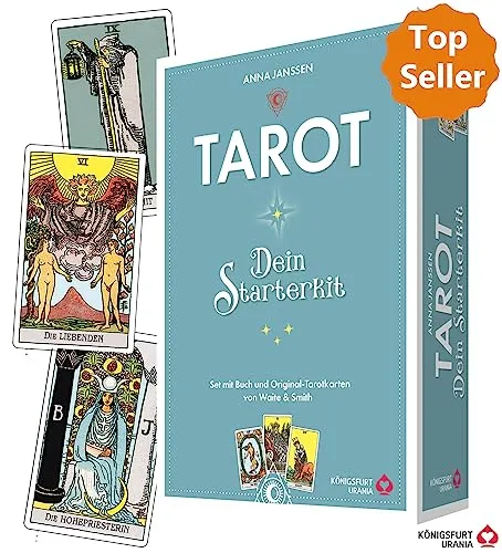 TAROT - Dein Starterkit: 78 Karten mit Buch für Anfänger - Kartenlegen: 78 hochwertige Tarotkarten mit einem umfassenden Buch, ideal für Einsteiger, um die Kunst des Tarotlegens zu erlernen.