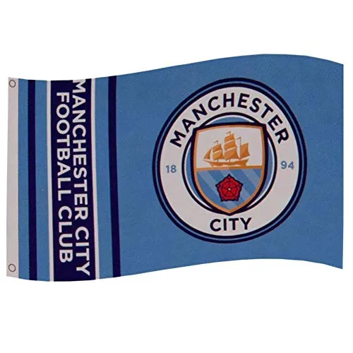 Manchester City FC Streifen Fahne (Einheitsgröße) (Himmelblau)
