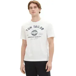 Tom Tailor Herren T-Shirt LOGO Regular Fit Weiß 20000 S