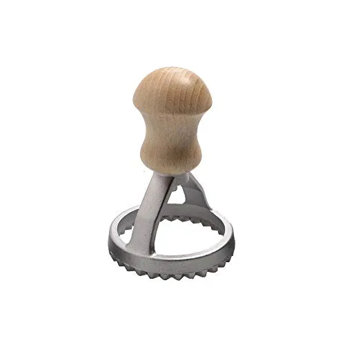 Eppicotispai Ravioli-Stempel aus Aluminium, rund, mit Buchenholzgriff, 7,6 cm