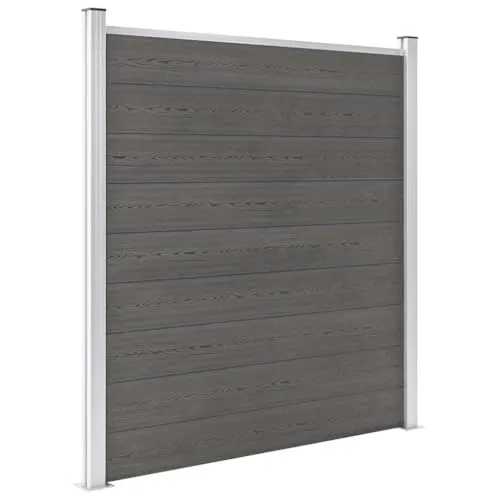 vidaXL Gartenzaun WPC 180×186 cm Grau - Metallzaun aus langlebigem WPC für mehr Privatsphäre und Sicherheit im Garten. Einfach zu montieren mit flexiblen Montageoptionen und resistent gegen Fäulnis und Rost.