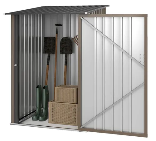 Gartenhaus, Geräteschuppen aus Stahl 100 x 103 x 160cm Braun