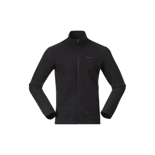 Bergans Fleecejacke Rabot Midlayer (Merinomix) schwarz Herren - Übergangsjacke aus 80% RWS-zertifizierter Merinowolle, ideal für Wanderer. Strapazierfähig, atmungsaktiv und mit praktischen Features für höchsten Tragekomfort.