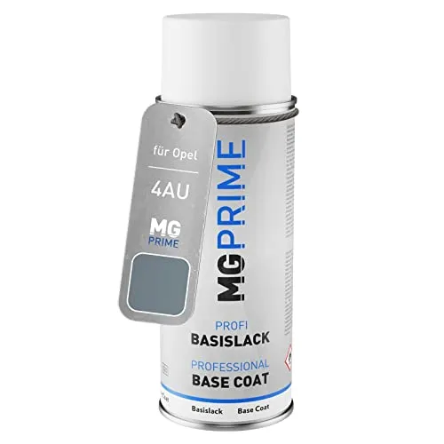 MG PRIME Autolack Spraydose für Opel 4AU / 163 Lichtsilber Metallic/Gris Eclair Metallic Basislack Sprühdose 400ml