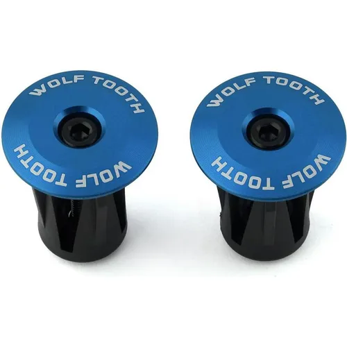 Wolf Tooth Aluminium Lenkerendkappen, verschraubbar, 16-21.5mm, blau