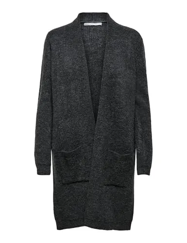 ONLY Damen Lange Strickjacke mit Taschen