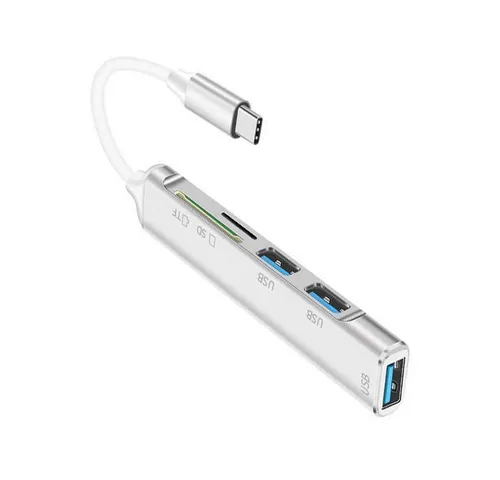 Bolwins H71 5in1 USB-C Multiport Hub USB 3.0 SD/TF Kartenleser Adapter Computer-Kabel, USB Typ-C Stecker, USB 3.0 Buchse / SD-Kartenleser / TF-Kartenleser (22.50 cm), 5-in-1 USB-C Hub mit SD/TF Kartenleser