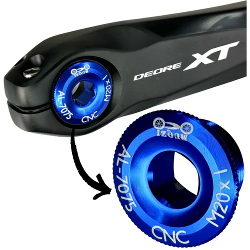 F26 M20x1 Kurbelschraube passend für Shimano Hollowtech II Blau Deore SLX XT XTR