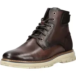 Bullboxer Schnürstiefelette aus Leder/Textil in Braun - Größe 44 - Modische Stiefelette aus hochwertigem Leder/Textil, ideal für den lässigen Look. Mit 4 cm Blockabsatz und bequemer Schnürung für optimalen Halt. Perfekt für jeden Tag!