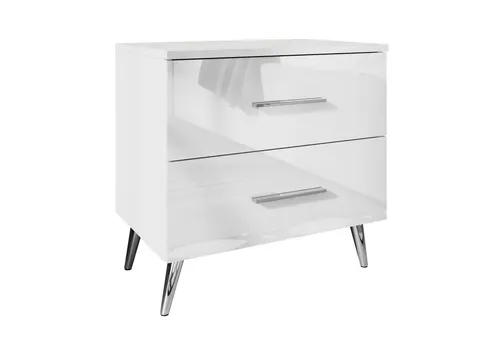 Lookway Nachttisch AURA mit Schubladen, Breite: 55 cm in weiß von Lookway