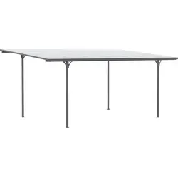 Outsunny Gartenpavillon-Pergola aus Aluminium und Polycarbonat, 500 x 299 x 195/223 cm, Grau