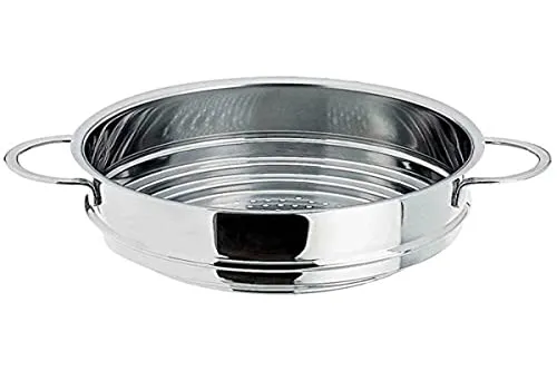 Spring Cristal Dämpfaufsatz 0285256020 aus Edelstahl, 20 cm - Dampf- & Dünsteinsätze, hochwertiger rostfreier Edelstahl, perfekt für Töpfe von 16-20 cm und mit wärmeisolierenden Griffen für sicheren Umgang.