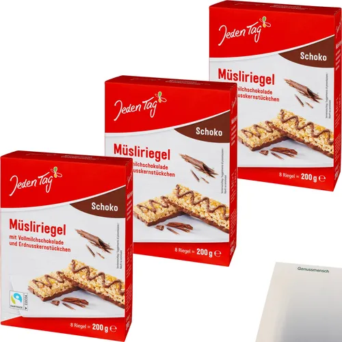 Jeden Tag Müsliriegel Schoko 3er Pack 3x200g Packung usy Block