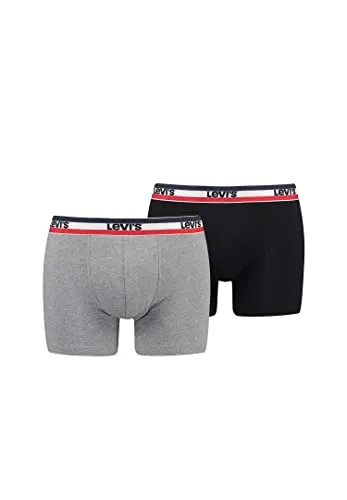 Levi's® Boxershorts LEVIS MEN SPW LOGO BOXER BRIEF ORG 2P - Herrenunterhosen im 2er Pack mit breitem Logobund für optimalen Tragekomfort, aus 95% Baumwolle und 5% Elasthan für eine perfekte Passform.