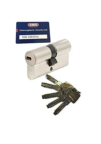 ABUS EC660 Profil-Doppelzylinder Länge (a/b) 45/45mm (c=90mm) mit 5 Schlüssel, mit Sicherungskarte