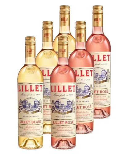 Lillet 6er Set - Blanc & Rose - Weinsets mit Lillet Blanc und Rose, ideal für kreative Cocktails und besondere Anlässe – jetzt im Set genießen!