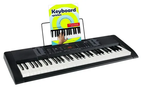 FunKey 61 Edition Pro Schwarz Set inkl. Schule - Keyboards mit klassischem Black-and-White-Design, 300 Sounds & 300 Rhythmen, ideal für Anfänger und inklusive Keyboardschule für schnellen Lernfortschritt.