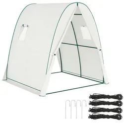 Outsunny Gewächshaus mit Rolltür und 2 Fenstern - Winterfestes Foliengewächshaus aus Stahl, ideal für Balkon und Garten. Schützt Pflanzen vor UV-Strahlung und bietet einfache Zugänglichkeit für optimale Pflege.