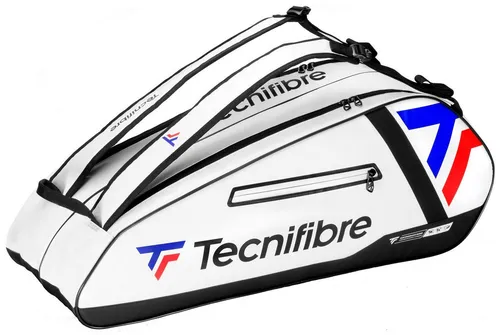 Tecnifibre Sporttasche TOUR ENDURANCE WHITE 6R 2025 - Isomatten, geräumige Sporttasche für Tennis mit strapazierfähigem Material und modernem Design in Weiß.