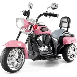 GOPLUS 6V Elektromotorrad für Kinder, Dreirad Kindermotorrad mit Vor-und Rückwärtsschalter, Elektrofahrzeug für Kinder ab 3 Jahre (Hellrosa) - Hellrosa