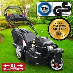 BRAST Benzin Rasenmäher 21224 Trike E-START - 53 cm Schnittbreite, 4-in-1 Funktion und maximale Wendigkeit durch 360 drehbares Vorderrad