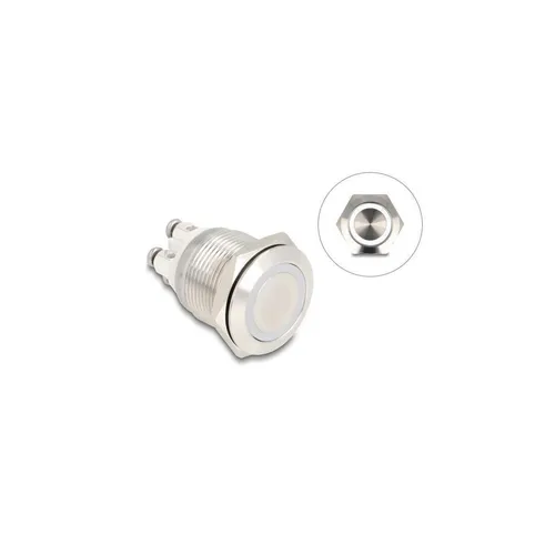 - Drucktaster zum Einbau 19 mm 4 x Schraubklemme LED weiß 20977