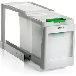 STALA Abfallsorter 20 Liter EKO-2PK - Ideal für kleine Küchenschränke - Haushaltszubehör: Praktischer Abfallsammler mit 2 x 10 Liter Behältern, ideal für Schrankbreiten ab 30 cm. Einfach zu installieren und mit Vollauszug für müheloses Entsorgen.