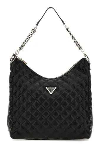 GUESS Giully Hobo Bag Black - Elegante Damen-Schultertasche - Stilvolle und praktische Hobo Bag aus dem Hause GUESS. Mit zeitloser Optik und großzügigem Stauraum, ideal für den Alltag. Maße: 28 x 25 x 11 cm.