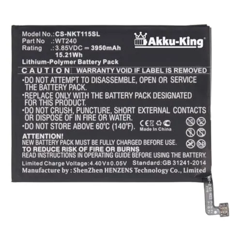Akku kompatibel mit Nokia WT240 - Li-Polymer 3950mAh - für 3.2, TA-1154, TA-1156, TA-1159, TA-1161, TA-1164